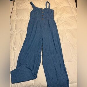 Blue Jean Button-Up Jumpsuit